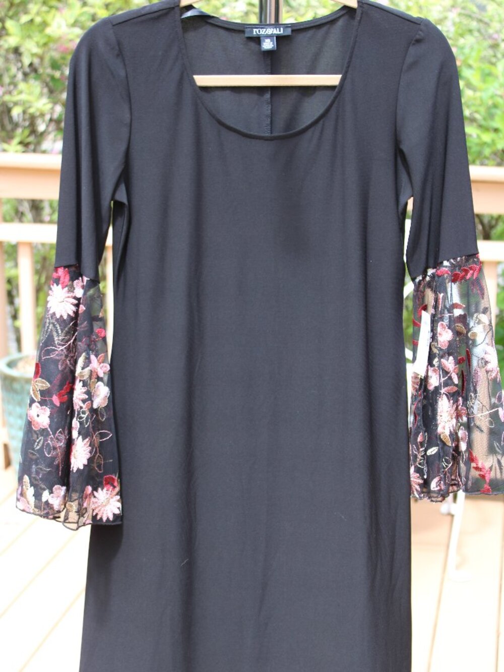 Roz & Ali NWT Women Black Dress SZ XS Long Sleeve Slip-on Pencil Line